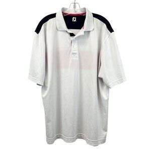 FJ Men’s Short Sleeve Polo Shirt White/Multi Colorblock Size XL
